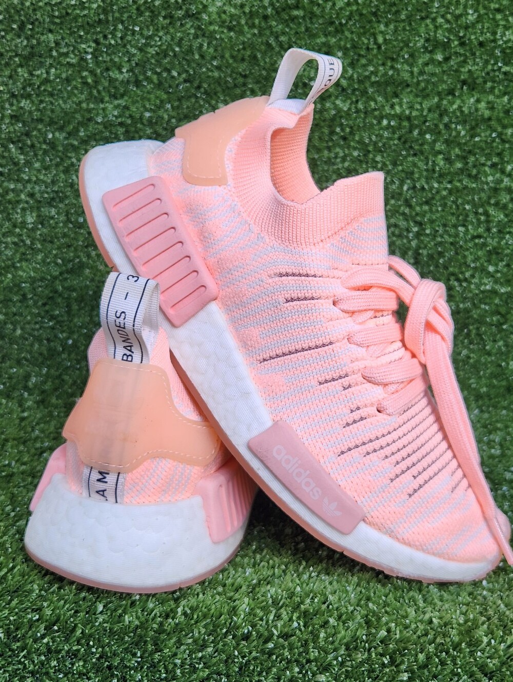 Adidas NMD-R1 Boost Women's Athletic Running/Walking Primeknit Peach Size 6